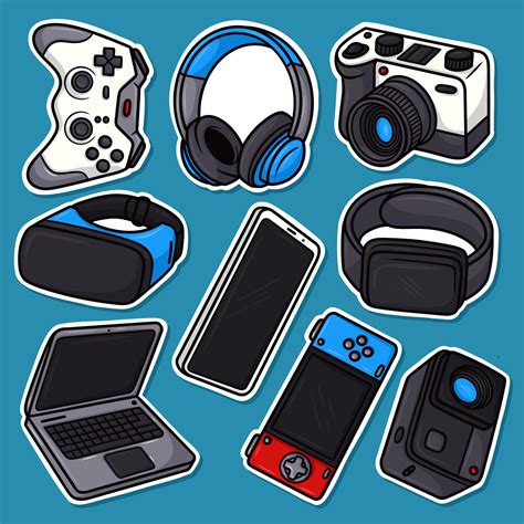 Sticker set Gadget Cartoon 8693259 Vector Art at Vecteezy