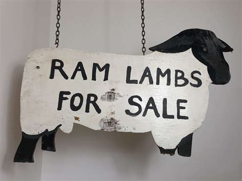 Rare Double Sided Folk Art Wooden Farm Sign