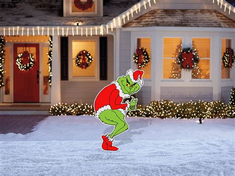 Grinch Stealing Lights Wood Cutout - Etsy