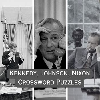 Kennedy, Johnson, Nixon Crossword Puzzles by Laura Arkeketa | TPT