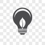 Light bulb vector icon isolated on transparent background, Light bulb ...