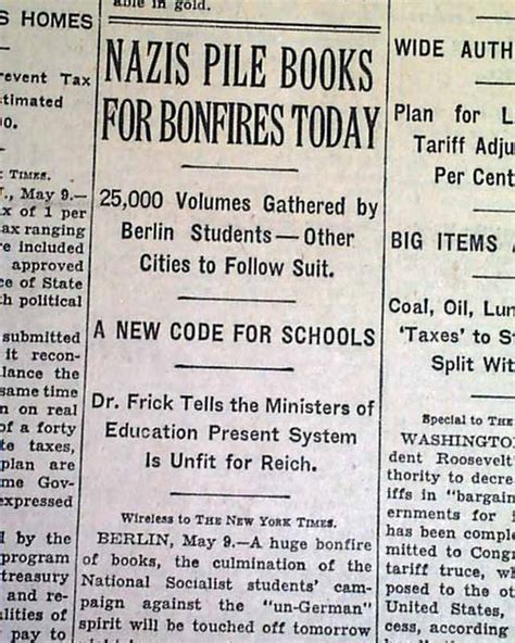 Infamous Nazis book burnings in 1933... - RareNewspapers.com