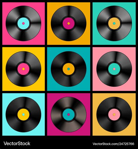 Retro music background with vinyl records - lp Vector Image