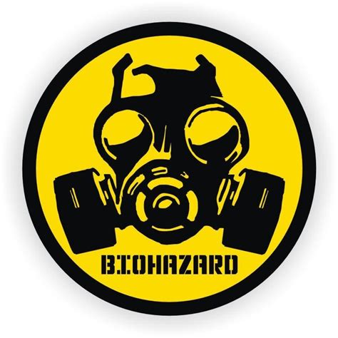 "Gas Mask Biohazard Symbol Vinyl Hard Hat / Helmet Sticker Made from 6 year durable sign vinyl ...
