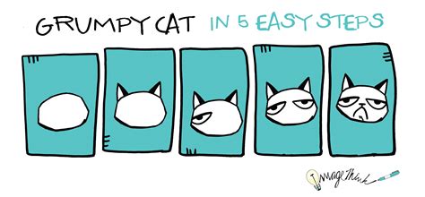 How to Draw Grumpy Cat in 5 Easy Steps! | Grumpy cat, Grumpy, Cat steps