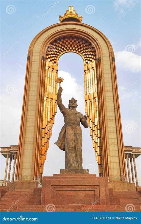 Statue Of Somoni. Dushanbe, Tajikistan Stock Image - Image: 43730773