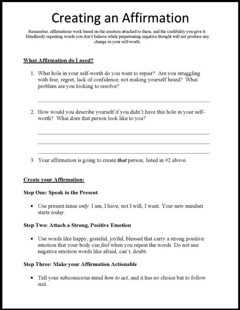 Challenging Negative Self Talk Worksheet