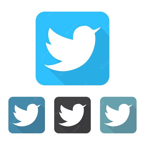 Premium Vector | Set of blue bird twitter icons