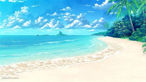 エメラルドのビーチ イラストの壁紙 | Beach background, Anime scenery, Scenery wallpaper