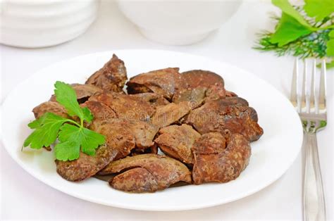 Cooked chicken liver stock photo. Image of food, parsley - 29953832