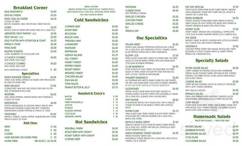 Flynn's Delicatessan menu in Westwood, New Jersey, USA
