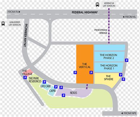 Nexus Bangsar South Road map Kerinchi LRT station, map, angle, text, city png | PNGWing