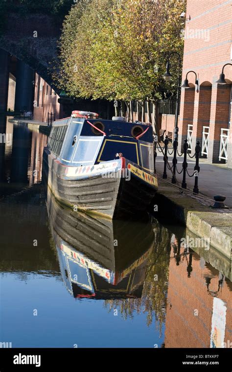 Narrow Boat moored Castlefield Canal Basin near the junction of The ...