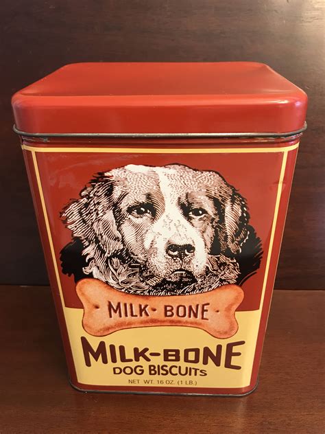 Vintage Milkbone Tin, Dog Biscuit Tin, Milk-Bone Tin, Dog Treat Storage Container, Gift for Dog ...