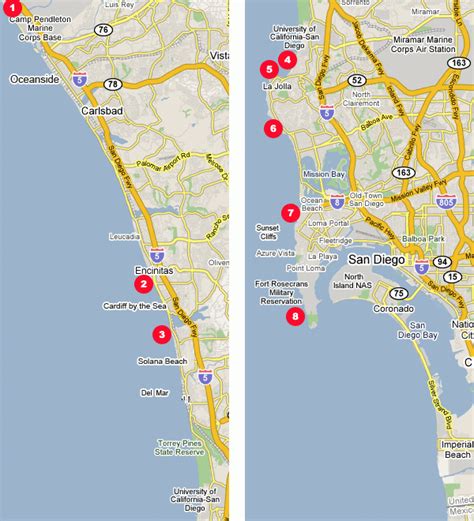 San Diego Beaches Map | Beach Map