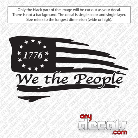 1776 American Flag We The People Decal Sticker - AnyDecals.com