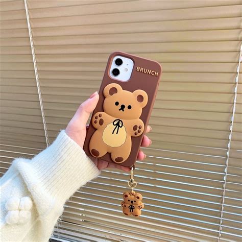 Cute Bear Phone Case Kawaii Cute Phone Case iPhone 12/12 | Etsy