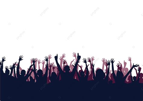 Crowds Cheering Vector PNG Images, Cheerful Crowd Cheering, Rejoices, Fun, Human PNG Image For ...