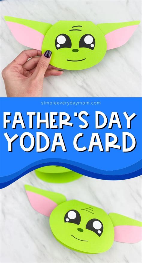 This Baby Yoda Fathers Day card craft for kids is a fun way to celebrate your Star Wars loving ...