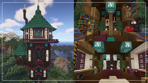 Minecraft | Fantasy Wizard Tower Interior Decorations | Speed Build ...