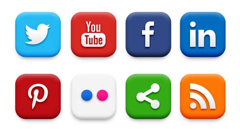 20 Popular Social Media Icons (PSD & PNG) - GraphicsFuel