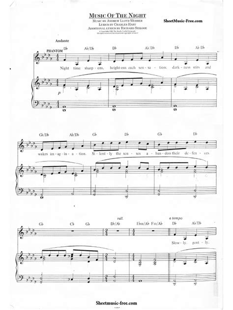 Music of The Night | PDF | Performing Arts | Notation