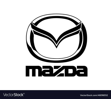 Mazda logo symbol brand car with name black design