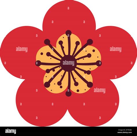 red chinese flower Stock Vector Image & Art - Alamy