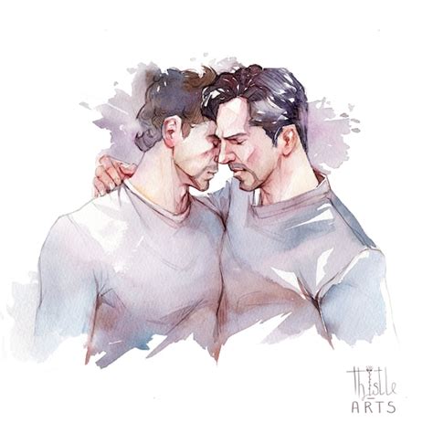 I'm with you Gay romantic watercolor art print. Gift for | Etsy