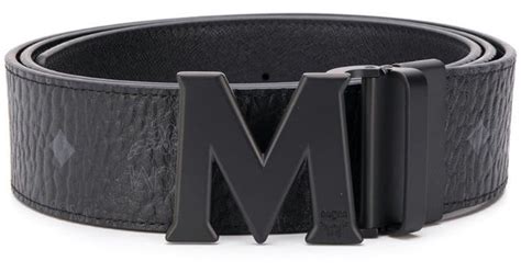 MCM Logo Belt in Black for Men - Lyst