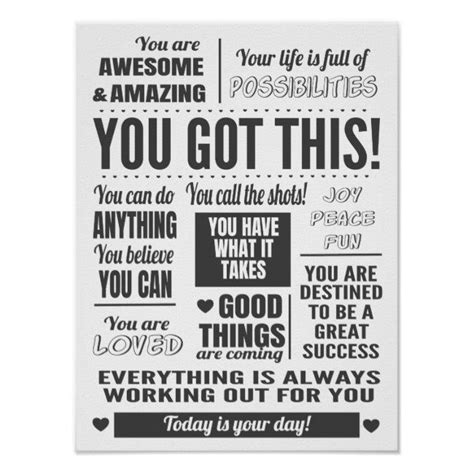 You Got This Motivational Quotes Poster | Zazzle | Inspirational quotes ...