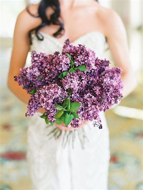 The Prettiest Lilac-Filled Bridal Bouquets