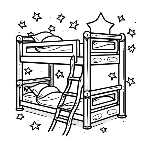 Bunk Bed Coloring Page Download - Coloring Page