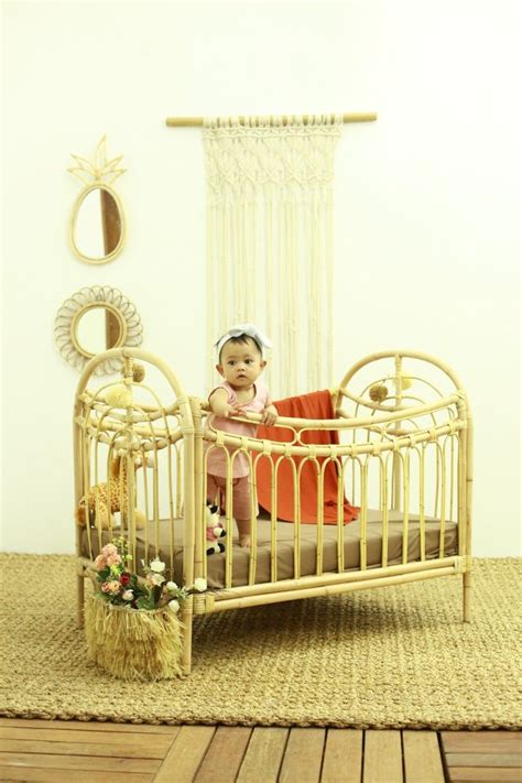 Rainbow Rattan Baby Cot | Indonesia rattan furniture | kids furniture supplier