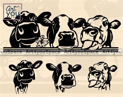 Dairy Cows SVG PNG DXF, Cricut, Funny Farm Animal Clipart, Livestock L – Art4youSpace