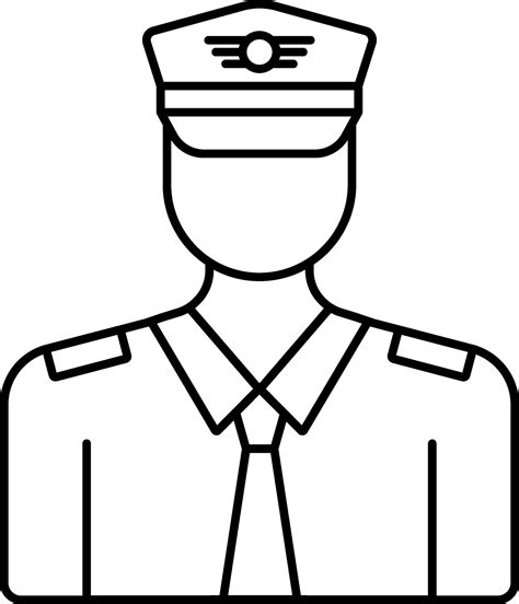 Pilot Icon In Black Line Art. 24973679 Vector Art at Vecteezy