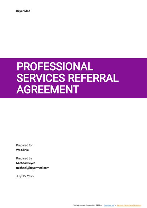 Professional Services Referral Agreement Template | Template.net