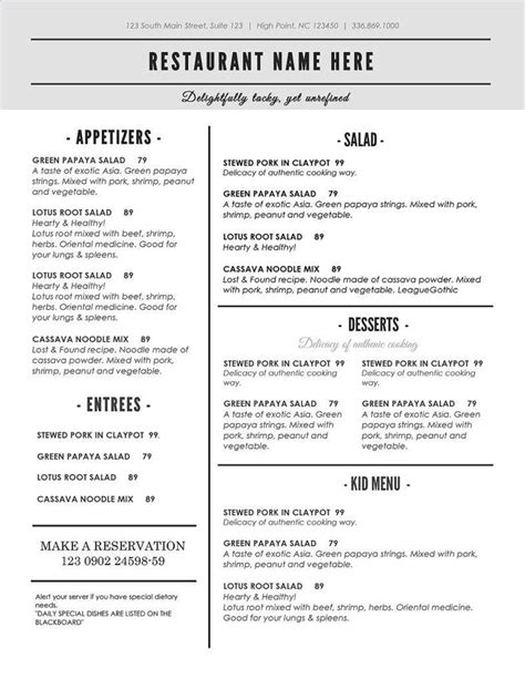 Black and White Menu Designs - 25+ Free Templates in PSD, AI