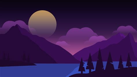 Draw A Flat Vector Landscape Background In Photoshop