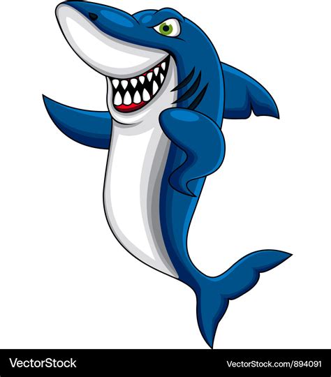 Angry shark cartoon Royalty Free Vector Image - VectorStock