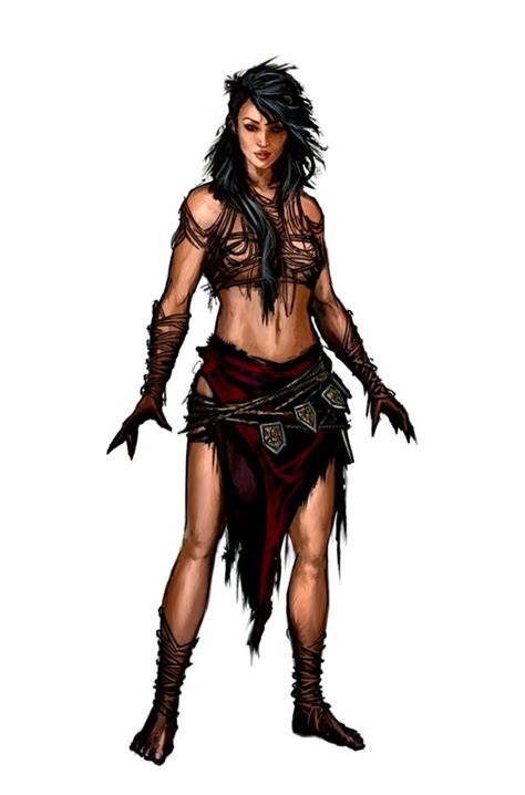 Female Human Feral Druid - Pathfinder 2E PFRPG DND D&D 3.5 5E 5th ed d20 fantasy | Feral druid ...