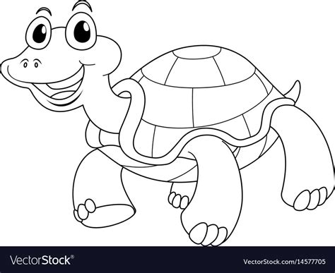 Animal outline for cute turtle Royalty Free Vector Image