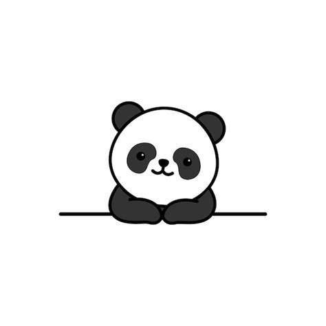 Premium Vector | Cute panda over wall cartoon