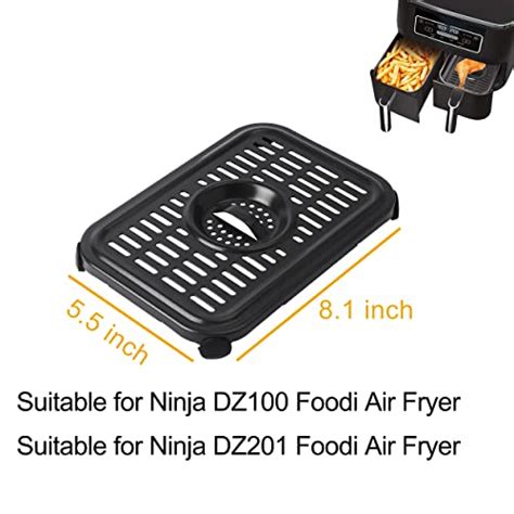 Air Fryer Crisper Plate For Ninja DZ201 Foodi Air Fryer,2 Pcs Replacement Grill Pan for Ninja ...