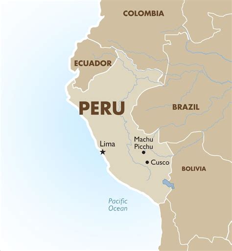 Peru Landkarte - Karte von Peru und den umliegenden Ländern (Südamerika ...