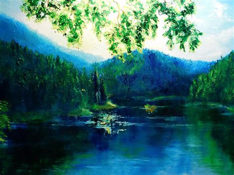 Original Oil Painting Lake in the Mountains Home Décor Gift - Etsy UK