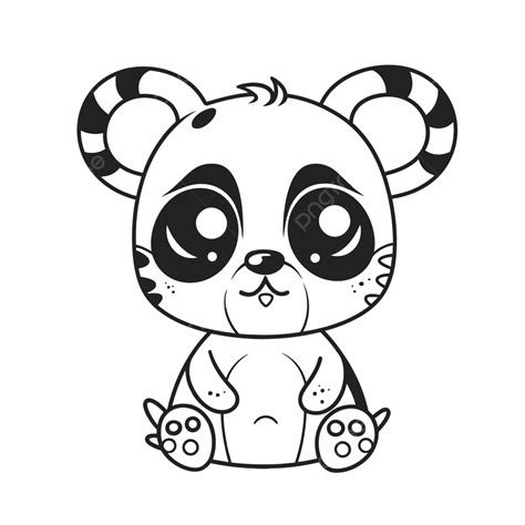 Mignon Kawaii Panda Coloriages Contour Croquis Dessin Vecteur Png | The Best Porn Website