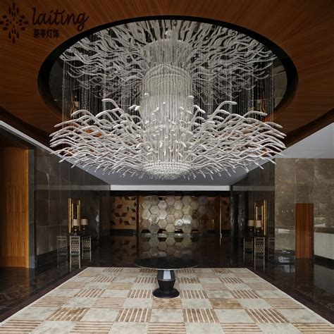 Modern Hotel Lobby Custom Made Chandelier Light for Low Ceiling, View modern hotel lobby ...