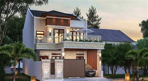 9 Desain Rumah 2 Lantai Minimalis Tropis Modern Fasade Depan - MCMProperti