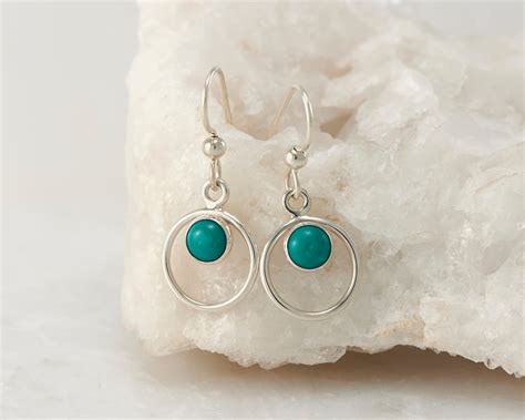 Turquoise Earrings Silver Turquoise Earrings Turquoise Dangle Earrings Sterling Silver Earrings ...